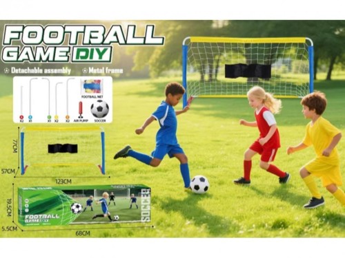 Zestaw z bramką metalową 123x77x57cm + piłka