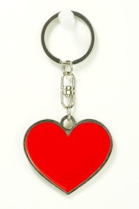 BRELOK METALOWY SERCE CZERWONE 5CM, ABINO