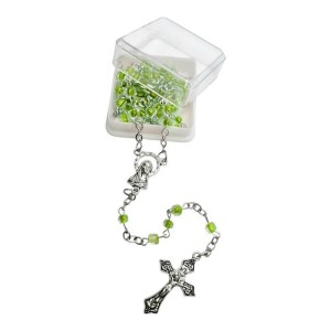 RÓŻANIEC DZIECIĘCY ZIELONY W PUDEŁECZKU