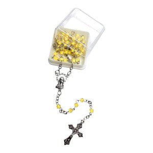 RÓŻANIEC DZIECIĘCY ŻÓŁTY W PUDEŁECZKU