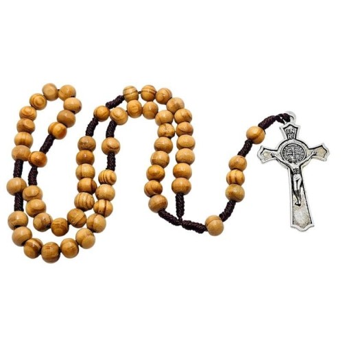 Różaniec św. Benedykta drewniane koraliki
