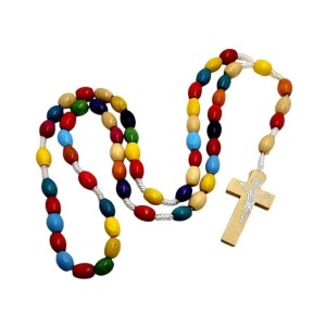 RÓŻANIEC DREWNIANY WIELOKOLOROWY