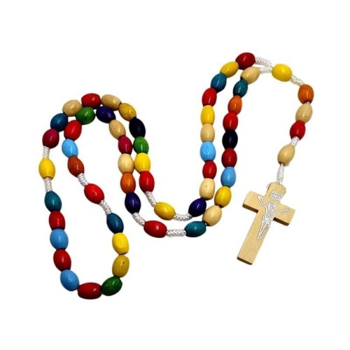 Różaniec Drewniany wielokolorowy