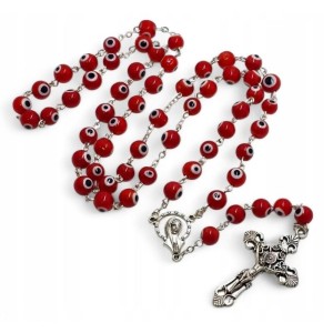 RÓŻANIEC ZDOBIONY CZERWONY