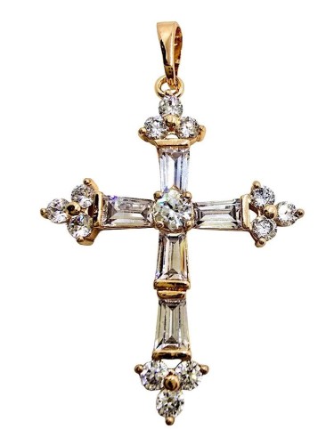 Zawieszka Krzyżyk z Cyrkonii 39x26mm