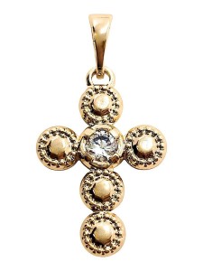 ZAWIESZKA KRZYŻYK Z CYRKONIĄ 21X14MM