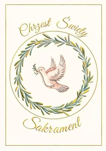 Karnet A4 chrzest Gołąb