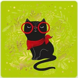 KARNET JEDNOSTRONNY KOT W OKULARACH