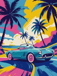 MALOWANIE PO NUMERACH - NEONOWY NAPĘD 30X40CM