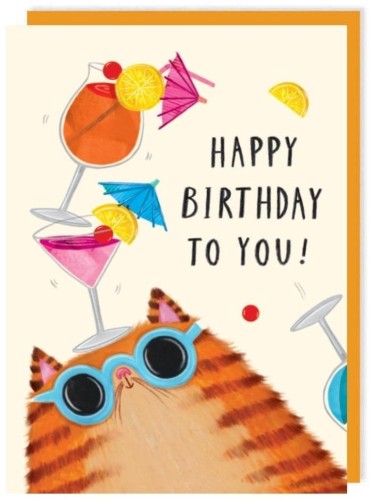 Karnet 304 Urodziny Kot z kotajlami