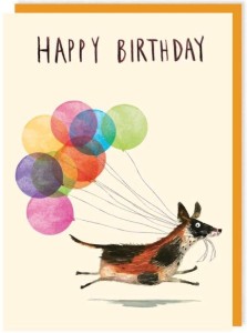 KARNET 249 URODZINY PIES Z BALONAMI