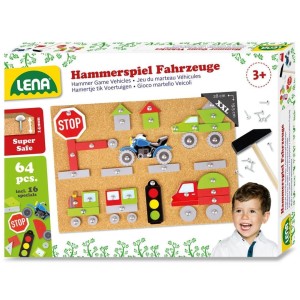 PRZYBIJANKA, TABLICA KORKOWA Z MŁOTKIEM I GWOŹDŹMI