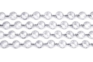 GIRLANDA KRYSZTAŁOWA BEZBARWNA 1M