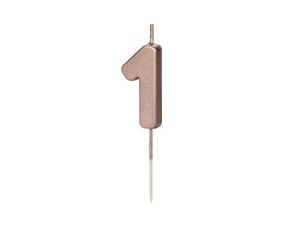 ŚWIECZKA URODZINOWA 1 RÓŻOWE ZŁOTO 4.5CM