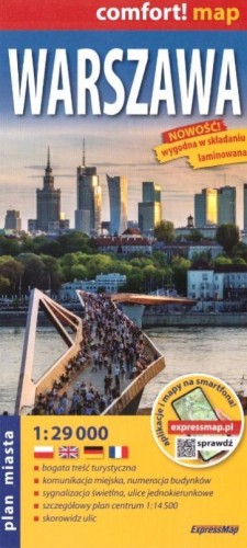 Warszawa laminowany plan miasta 1:29 000