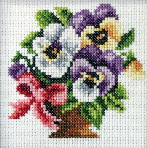 Haft krzyżykowy - Bratki, Anex-bis