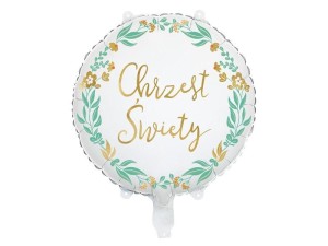 BALON FOLIOWY CHRZEST ŚWIĘTY 45CM