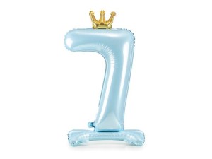 STOJĄCY BALON FOLIOWY 7 BŁĘKITNY 84CM