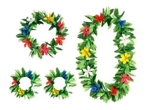 ZESTAW HAWAJSKI ZIELONY ROZM. UNIWERSALNY