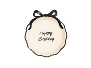 TALERZYKI HAPPY BIRTHDAY Z KOKARDKĄ 24CM 6SZT