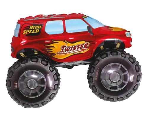 Balon foliowy 61cm Samochód Twister czerwony