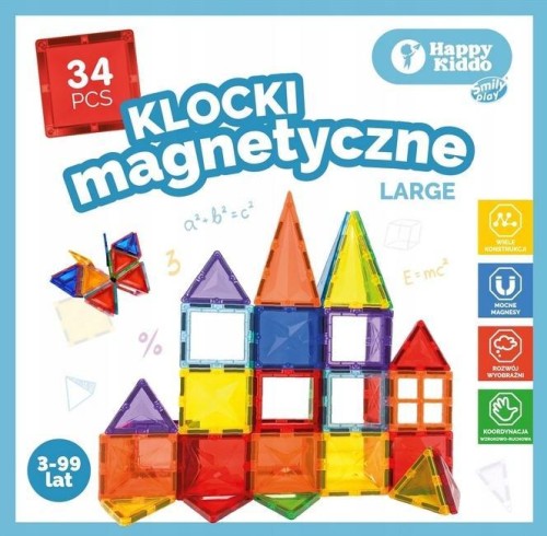 Klocki magntyczne 34el, Smily Play