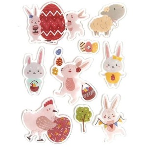 NAKLEJKI ŻELOWE WIELKANOC 9SZT