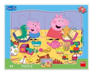 PUZZLE RAMKOWE ŚWINKA PEPPA W POKOJU 12EL