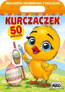 WIELKANOCNA KOLOROWANKA Z NAKLEJKAMI. KURCZACZEK