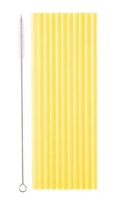 SŁOMKI PLASTIKOWE ŻÓŁTE 23CM 12 SZT