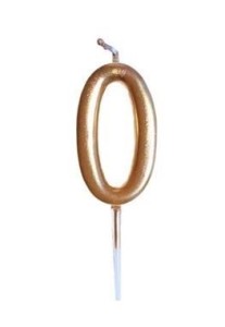 ŚWIECZKA URODZINOWA METALICZNA 0 ZŁOTA