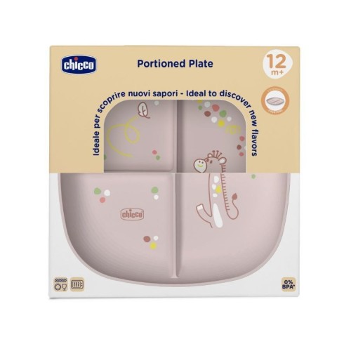 Talerz 3-dzielny beżowy 12m+, Chicco