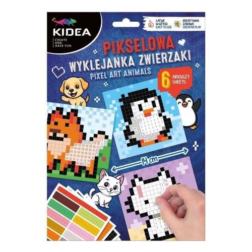 Pikselowa wyklejanka Zwierzaki KIDEA, DERFORM