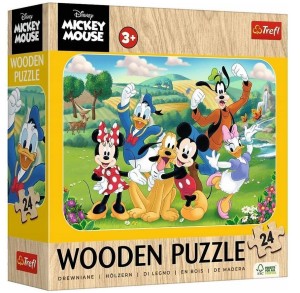 PUZZLE DREWNIANE 24 MICKEY Z PRZYJACIÓŁMI TREFL