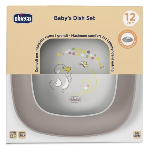 Zestaw 2 talerzy szary 12m+, Chicco