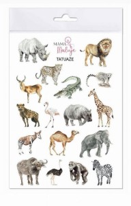 TATUAŻE ZMYWALNE ZWIERZĘTA AFRYKI, MAMA MALUJE