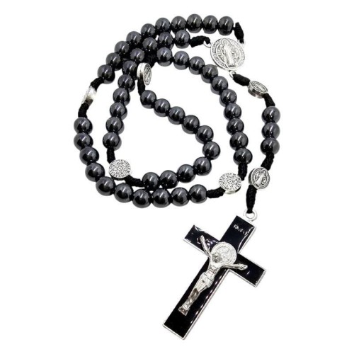 Różaniec Św. Benedykta Hematyt