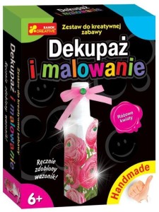 HANDMADE - DEKUPAŻ I MALOWANIE. RÓŻOWE KWIATY