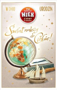 KARTKA OKOLICZNOŚCIOWA URODZINY (WYMIENNE CYFRY)