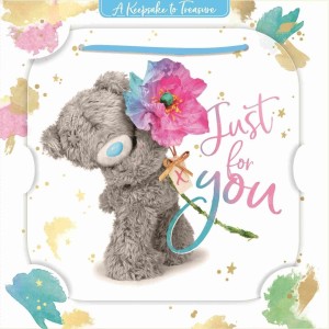 KARNET HOLOGRAFICZNY 3D - MIŚ Z KWIATEM