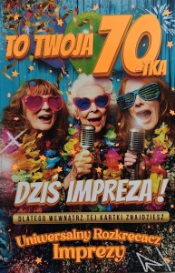 285 KARNET JCX NA 70 URODZINY DLA KOBIETY Z GRĄ...