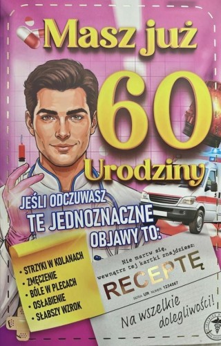 265 Karnet JCX na 60-te urodziny damskie z...
