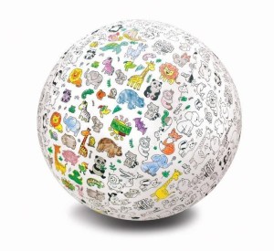 PIŁKA BALONOWA DO KOLOROWANIA XXL ZWIERZĄTKA