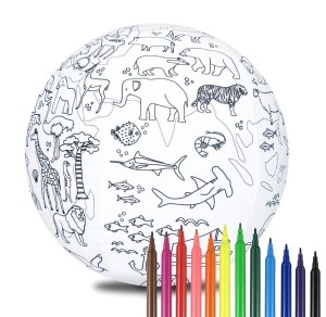 PIŁKA BALONOWA GLOBUS KONTYNENTY DO KOLOROWANIA 3