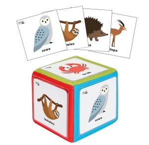 ZESTAW KOSTKA EDUKACYJNA Z KIESZENIAMI + 78 KART