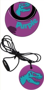 GRYZAK ANTYSTRESOWY NASZYJNIK - DINOZAUR FIOLETOWY