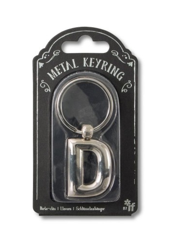 Silver Letter Keyring - brelok do kluczy litera D