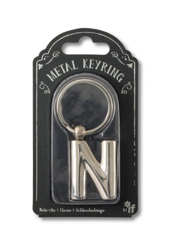 Silver Letter Keyring - brelok do kluczy litera N
