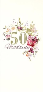 KARNET URODZINY 50 DL U27 - KWIATY