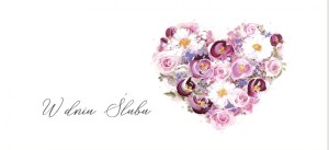 KARNET ŚLUB DL S68 - SERCE Z KWIATÓW